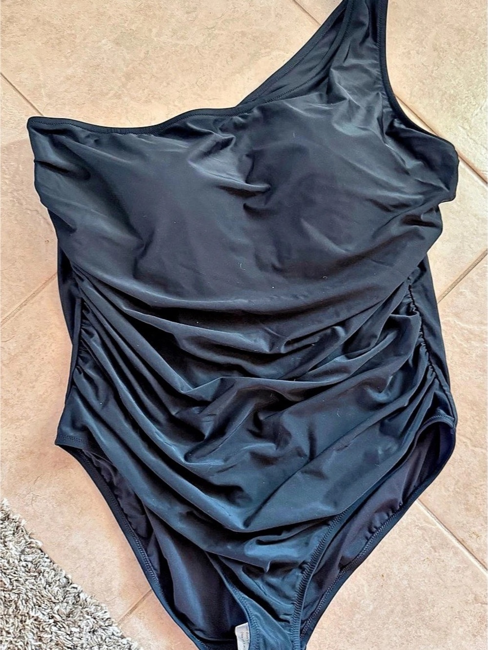 J.Crew Ruched One-Piece Swimsuit in Black Size 3X New without tags